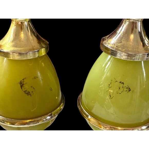 Vintage Pair of Onyx Brass England Small Vases Pitchers Jugs - Picture 7 of 16